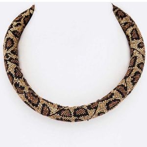 Seed Bead Leopard Rope Necklace